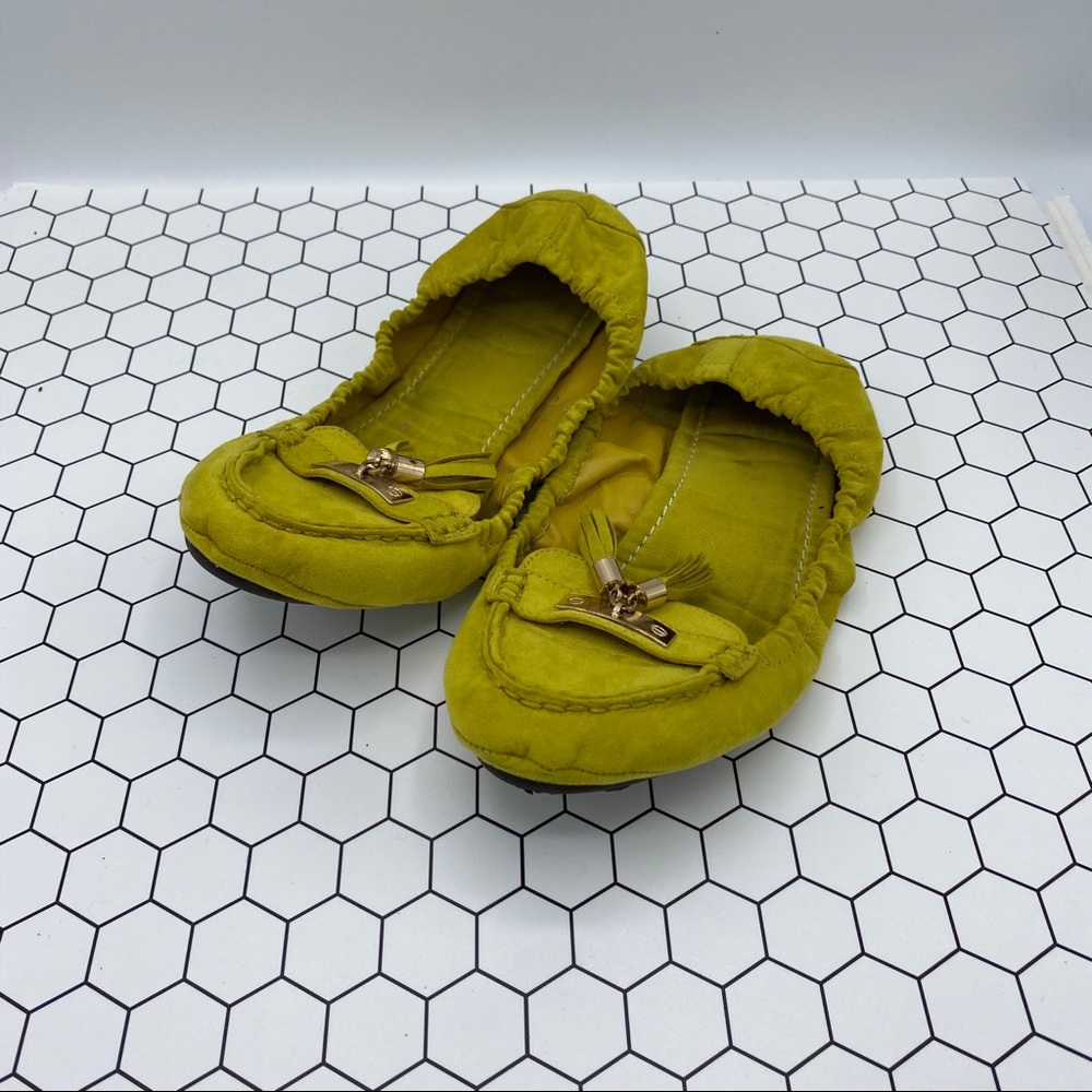 Moccasins Fold-over Mustard Flats